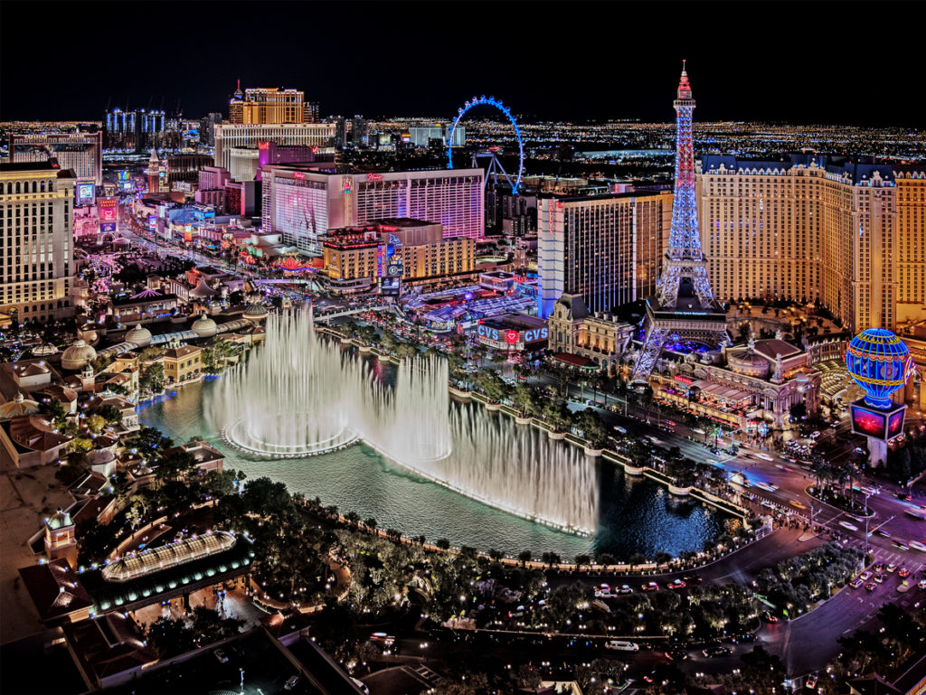 Aerial view of Las Vegas Strip at night in Nevada - Pure Vacations