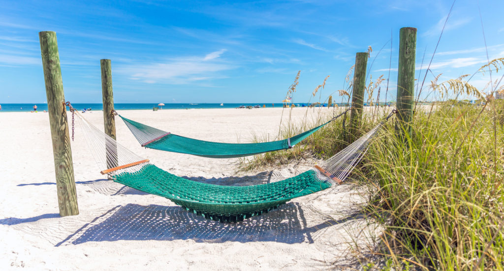 Hammock on St. Pete beach, Florida, USA