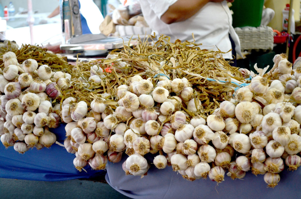 Garlic stall at Bolhão Market