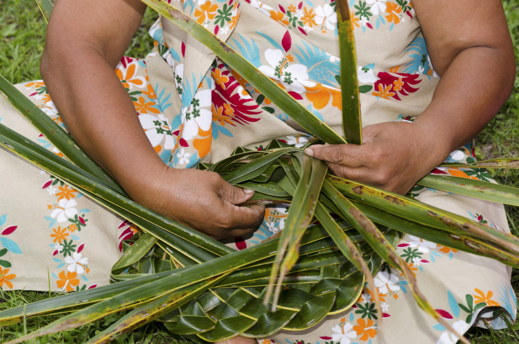 Local crafts made out of palm leaves