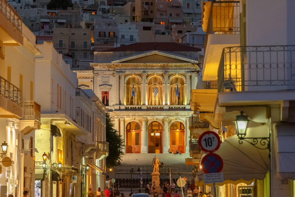 The town hall of syros in Miaouli