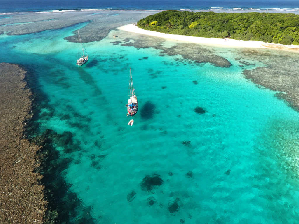 Sailing in the pristine waters off Tonga
