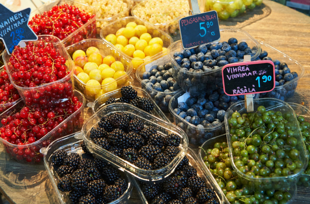 Local fruits at the market in Finland