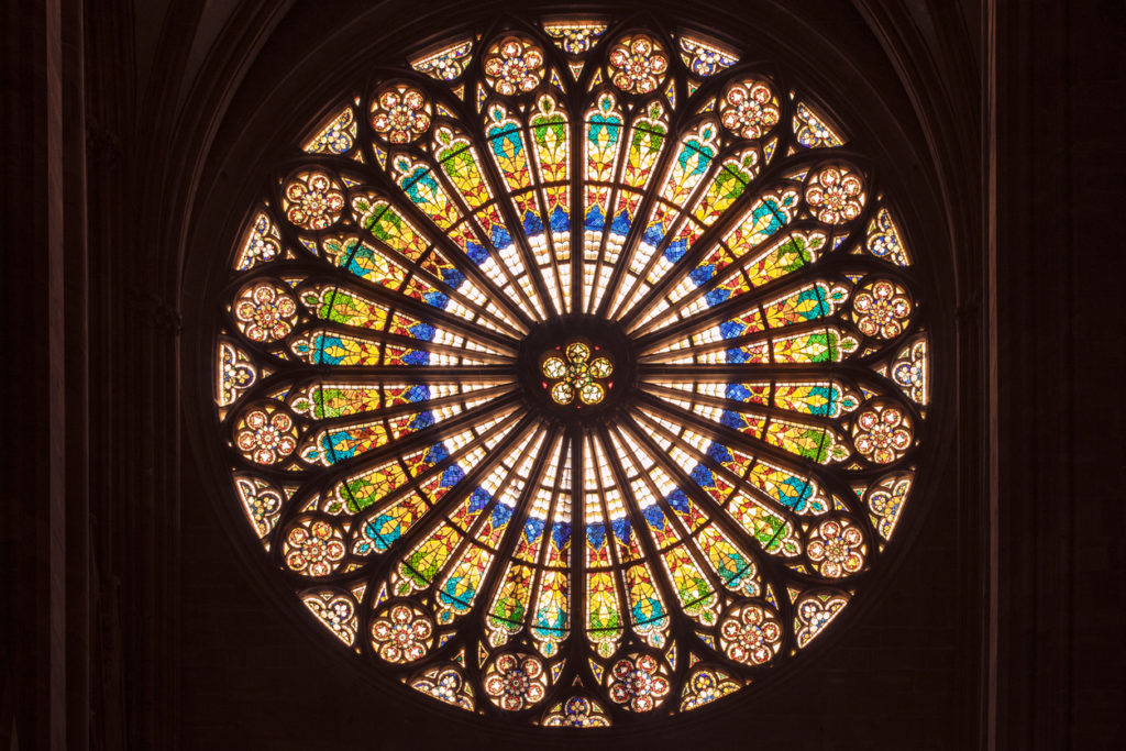 Stained glass window in Strasbourg Cathedral