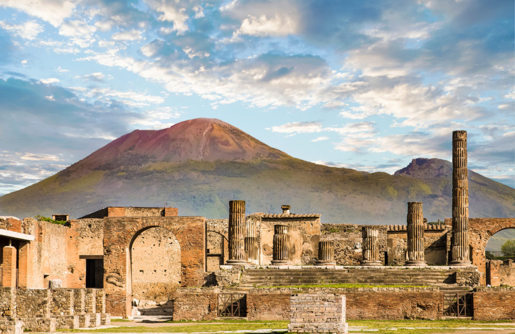 The ancient walls of Pompeii