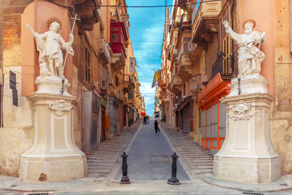 The decorated old town of Valletta