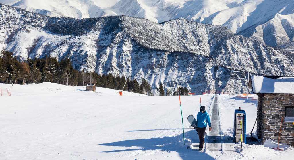 Snowboarding at Espot Ski Resort in the Catalan Pyrenees