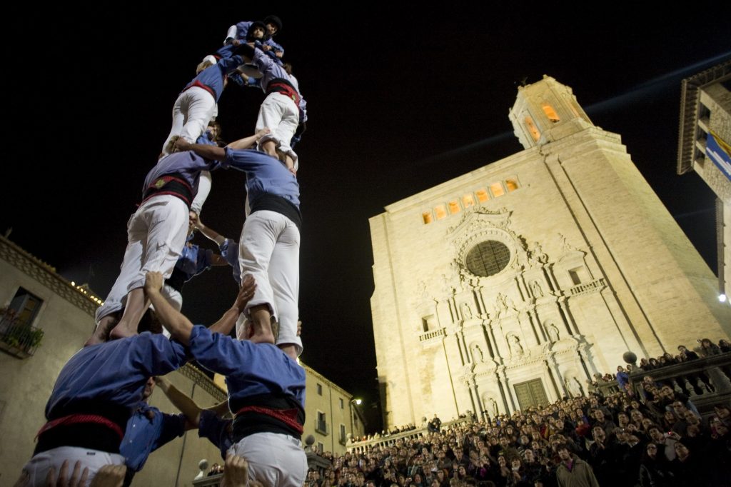 Human Towers in front of Girona's Cathedral