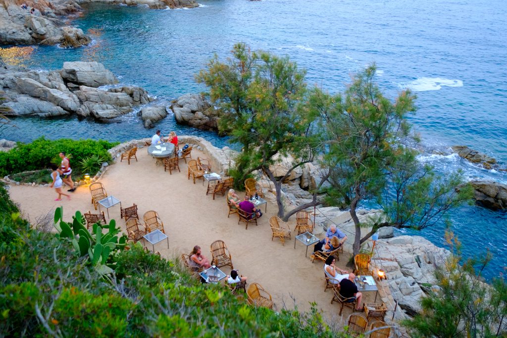 Enjoying eating outside in Costa Brava region of Catalonia